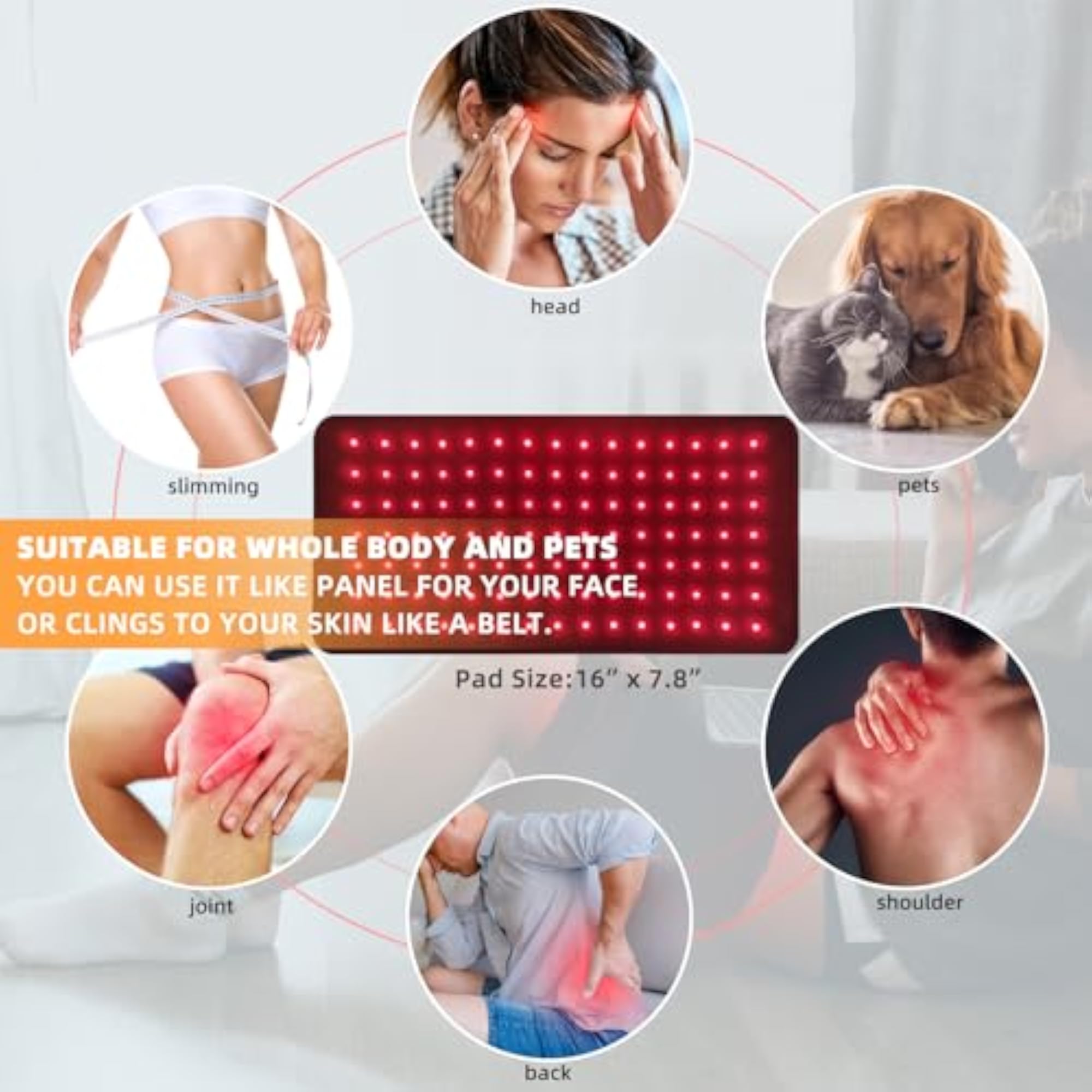 Feangli Red Light Therapy Device - 120 Lights 3-in-1